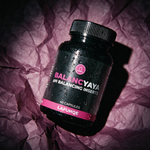Balancyaya pH Balancing Inserts by LAFUHQE on plum paper, 40 capsules