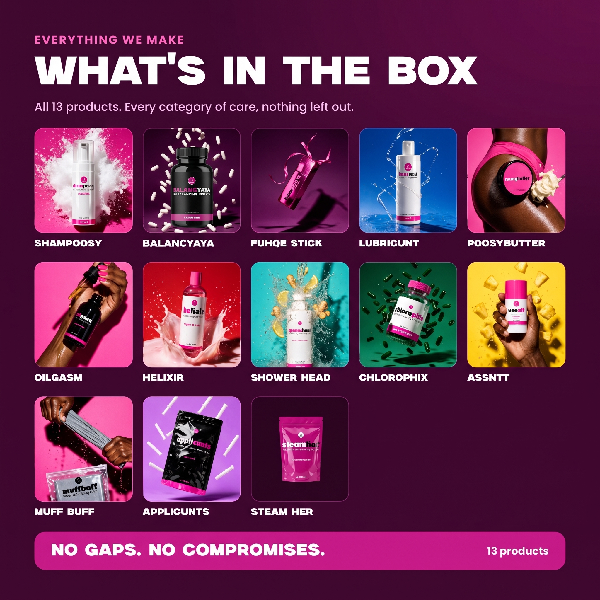 What's in The Full Line - all 13 LAFUHQE products
