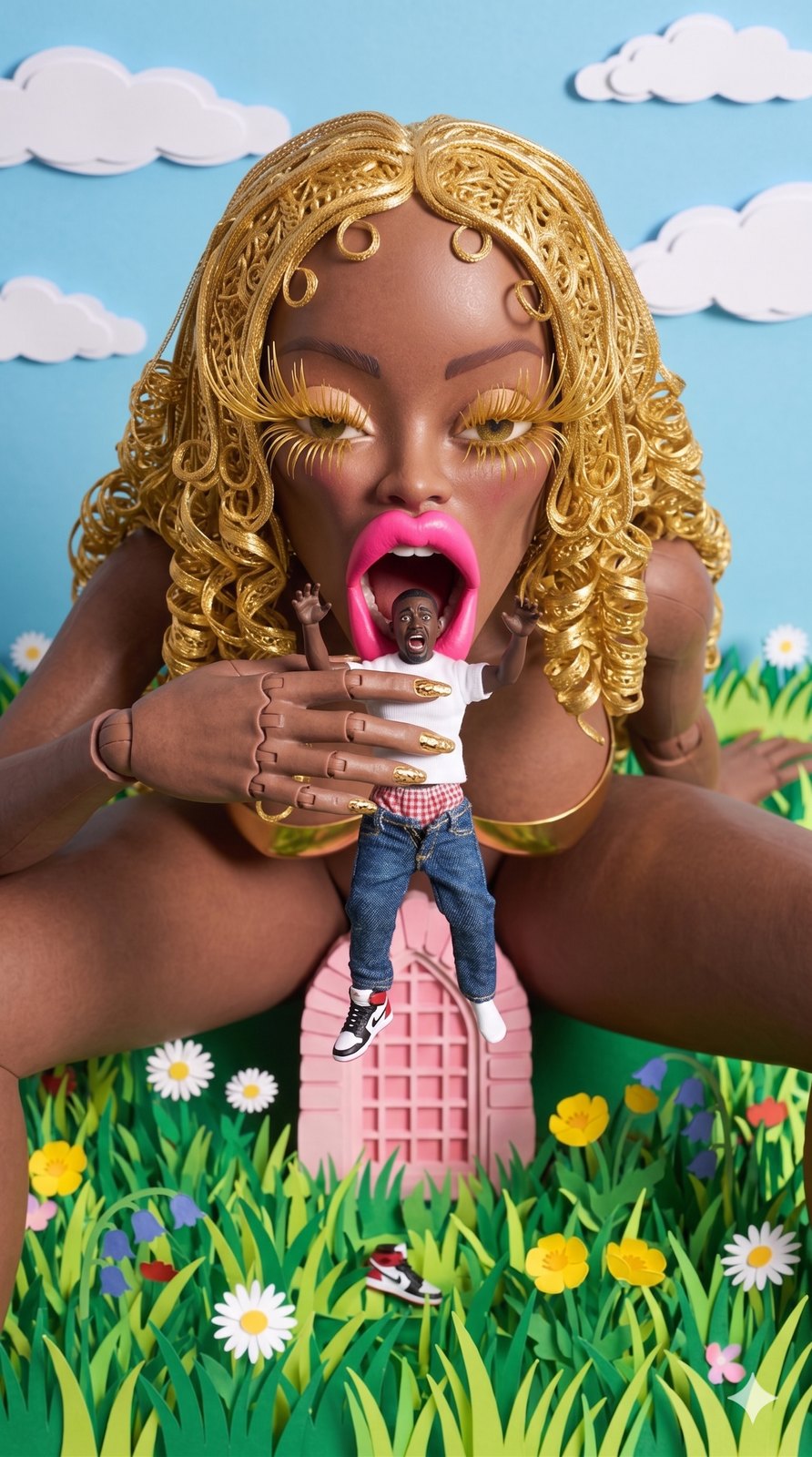 goddess holding the boric acid suppository jar